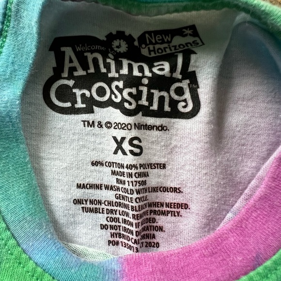 Nintendo Animal Crossing Tie-Dye Kids T-Shirt - Blue, Green, Purple - Picture 2 of 3